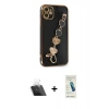MARSİLYAN™- iPhone 12 Kılıf Nova Işık Prime - Şeffaf Pasifik Cam Ekran Koruyucu + Şeffaf Kamera Lens Koruma Cam