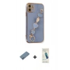 MARSİLYAN™- iPhone 12 Kılıf Nova Işık Prime - Şeffaf Pasifik Cam Ekran Koruyucu + Shine Kamera Lens Koruma Cam - MI