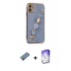 MARSİLYAN™- iPhone 12 Kılıf Nova Işık Prime - Siyah Bilvis 5in1 3D Magic Cam Ekran Koruyucu + Gold Shine Kamera Lens Koruma Cam