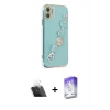 MARSİLYAN™- iPhone 12 Kılıf Nova Işık Prime - Siyah Bilvis 5in1 3D Magic Cam Ekran Koruyucu + Kamera Lens Koruma Cam - SF
