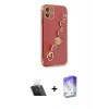 MARSİLYAN™- iPhone 12 Kılıf Nova Işık Prime - Siyah Bilvis 5in1 3D Magic Cam Ekran Koruyucu + Kamera Lens Koruma Cam - SF