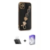 MARSİLYAN™- iPhone 12 Kılıf Nova Işık Prime - Siyah Bilvis 5in1 3D Magic Cam Ekran Koruyucu + Kamera Lens Koruma Cam - SF