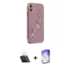 MARSİLYAN™- iPhone 12 Kılıf Nova Işık Prime - Siyah Bilvis 5in1 3D Magic Cam Ekran Koruyucu + Kamera Lens Koruma Cam - SF