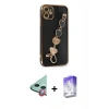 MARSİLYAN™- iPhone 12 Kılıf Nova Işık Prime - Siyah Bilvis 5in1 3D Magic Cam Ekran Koruyucu + Raze Metal Kamera Lens - KI