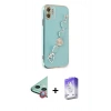 MARSİLYAN™- iPhone 12 Kılıf Nova Işık Prime - Siyah Bilvis 5in1 3D Magic Cam Ekran Koruyucu + Raze Metal Kamera Lens - KI