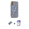 MARSİLYAN™- iPhone 12 Kılıf Nova Işık Prime - Siyah Bilvis 5in1 3D Magic Cam Ekran Koruyucu + Metal Kamera Lens Koruma Cam - KI