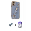 MARSİLYAN™- iPhone 12 Kılıf Nova Işık Prime - Siyah Bilvis 5in1 3D Magic Cam Ekran Koruyucu + Metal Kamera Lens Koruma Cam - AKYL