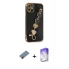 MARSİLYAN™- iPhone 12 Kılıf Nova Işık Prime - Siyah Bilvis 5in1 3D Magic Cam Ekran Koruyucu + Metal Kamera Lens Koruma Cam - KI