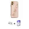 MARSİLYAN™- iPhone 12 Kılıf Nova Işık Prime - Siyah Bilvis 5in1 3D Magic Cam Ekran Koruyucu + Rainbow Kamera Lens Koruma Cam - MR