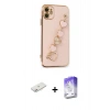 MARSİLYAN™- iPhone 12 Kılıf Nova Işık Prime - Siyah Bilvis 5in1 3D Magic Cam Ekran Koruyucu + Renkli Kamera Lens Koruma Cam - PE