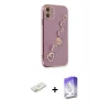 MARSİLYAN™- iPhone 12 Kılıf Nova Işık Prime - Siyah Bilvis 5in1 3D Magic Cam Ekran Koruyucu + Renkli Kamera Lens Koruma Cam - TU