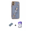 MARSİLYAN™- iPhone 12 Kılıf Nova Işık Prime - Siyah Bilvis 5in1 3D Magic Cam Ekran Koruyucu + Shine Kamera Lens Koruma Cam - MI