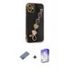 MARSİLYAN™- iPhone 12 Kılıf Nova Işık Prime - Siyah Bilvis 5in1 3D Magic Cam Ekran Koruyucu + Shine Kamera Lens Koruma Cam - MI