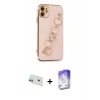 MARSİLYAN™- iPhone 12 Kılıf Nova Işık Prime - Siyah Bilvis 5in1 3D Magic Cam Ekran Koruyucu + Rainbow Kamera Lens Koruma Cam - YL