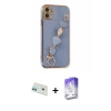 MARSİLYAN™- iPhone 12 Kılıf Nova Işık Prime - Siyah Bilvis 5in1 3D Magic Cam Ekran Koruyucu + Rainbow Kamera Lens Koruma Cam - YL