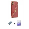 MARSİLYAN™- iPhone 12 Kılıf Nova Işık Prime - Siyah Bilvis 5in1 5D Magic Hayalet Cam Ekran Koruyucu + Shine Kamera Lens Koruma Cam - MI