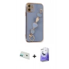 MARSİLYAN™- iPhone 12 Kılıf Nova Işık Prime - Siyah Bilvis 5in1 5D Magic Hayalet Cam Ekran Koruyucu + Rainbow Kamera Lens Koruma Cam - YL