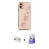 MARSİLYAN™- iPhone 12 Kılıf Nova Işık Prime - Siyah Bilvis 5in1 5D Magic Hayalet Cam Ekran Koruyucu + Rainbow Kamera Lens Koruma Cam - YL