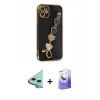 MARSİLYAN™- iPhone 12 Kılıf Nova Işık Prime - Siyah Bilvis 5in1 5D Magic Hayalet Cam Ekran Koruyucu + Raze Metal Kamera Lens - MI