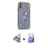 MARSİLYAN™- iPhone 12 Kılıf Nova Işık Prime - Siyah Bilvis 5in1 5D Magic Hayalet Cam Ekran Koruyucu + Raze Metal Kamera Lens - KI