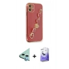 MARSİLYAN™- iPhone 12 Kılıf Nova Işık Prime - Siyah Bilvis 5in1 5D Magic Hayalet Cam Ekran Koruyucu + Raze Metal Kamera Lens - MI
