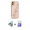 MARSİLYAN™- iPhone 12 Kılıf Nova Işık Prime - Siyah Bilvis 5in1 5D Magic Hayalet Cam Ekran Koruyucu + Raze Metal Kamera Lens - KI