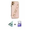 MARSİLYAN™- iPhone 12 Kılıf Nova Işık Prime - Siyah Bilvis 5in1 5D Magic Hayalet Cam Ekran Koruyucu + Raze Metal Kamera Lens - MI