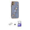MARSİLYAN™- iPhone 12 Kılıf Nova Işık Prime - Siyah Bilvis 5in1 5D Magic Hayalet Cam Ekran Koruyucu + Renkli Kamera Lens Koruma Cam - YL