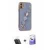 MARSİLYAN™- iPhone 12 Kılıf Nova Işık Prime - Siyah Bilvis 5in1 5D Magic Hayalet Cam Ekran Koruyucu + Kamera Lens Koruma Cam - SF
