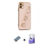 MARSİLYAN™- iPhone 12 Kılıf Nova Işık Prime - Siyah Bilvis 5in1 5D Magic Hayalet Cam Ekran Koruyucu + Shine Kamera Lens Koruma Cam - GI