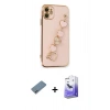 MARSİLYAN™- iPhone 12 Kılıf Nova Işık Prime - Siyah Bilvis 5in1 5D Magic Hayalet Cam Ekran Koruyucu + Shine Kamera Lens Koruma Cam - SABE