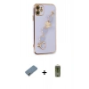MARSİLYAN™- iPhone 12 Kılıf Nova Işık Prime - Siyah Joko Magic 5D Hayalet Cam + Açık Yeşil Metal Kamera Lens Koruma Cam