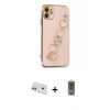 MARSİLYAN™- iPhone 12 Kılıf Nova Işık Prime - Siyah Joko Magic 5D Hayalet Cam + Rainbow Kamera Lens Koruma Cam - MR