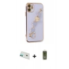 MARSİLYAN™- iPhone 12 Kılıf Nova Işık Prime - Siyah Joko Magic 5D Hayalet Cam + Yeşil Rainbow Kamera Lens Koruma Cam