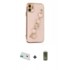 MARSİLYAN™- iPhone 12 Kılıf Nova Işık Prime - Siyah Joko Magic 5D Hayalet Cam + Yeşil Rainbow Kamera Lens Koruma Cam