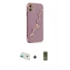 MARSİLYAN™- iPhone 12 Kılıf Nova Işık Prime - Siyah Joko Magic 5D Hayalet Cam + Yeşil Rainbow Kamera Lens Koruma Cam