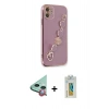 MARSİLYAN™- iPhone 12 Kılıf Nova Işık Prime - Siyah Polymer Nano Ekran Koruyucu + Raze Metal Kamera Lens - KI