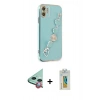 MARSİLYAN™- iPhone 12 Kılıf Nova Işık Prime - Siyah Polymer Nano Ekran Koruyucu + Raze Metal Kamera Lens - KI