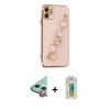 MARSİLYAN™- iPhone 12 Kılıf Nova Işık Prime - Siyah Polymer Nano Ekran Koruyucu + Raze Metal Kamera Lens - KI