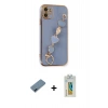 MARSİLYAN™- iPhone 12 Kılıf Nova Işık Prime - Siyah Polymer Nano Ekran Koruyucu + Metal Kamera Lens Koruma Cam - MI