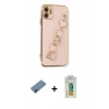MARSİLYAN™- iPhone 12 Kılıf Nova Işık Prime - Siyah Polymer Nano Ekran Koruyucu + Metal Kamera Lens Koruma Cam - MI