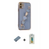 MARSİLYAN™- iPhone 12 Kılıf Nova Işık Prime - Siyah Polymer Nano Ekran Koruyucu + Shine Kamera Lens Koruma Cam - MI