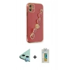 MARSİLYAN™- iPhone 12 Kılıf Nova Işık Prime - Siyah Polymer Nano Ekran Koruyucu + Raze Metal Kamera Lens - MI