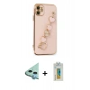 MARSİLYAN™- iPhone 12 Kılıf Nova Işık Prime - Siyah Polymer Nano Ekran Koruyucu + Raze Metal Kamera Lens - MI