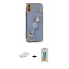 MARSİLYAN™- iPhone 12 Kılıf Nova Işık Prime - Siyah Polymer Nano Ekran Koruyucu + Renkli Kamera Lens Koruma Cam - YL