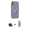 MARSİLYAN™- iPhone 12 Kılıf Nova Işık Prime - Siyah Polymer Nano Ekran Koruyucu + Şeffaf Kamera Lens Koruma Cam