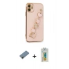 MARSİLYAN™- iPhone 12 Kılıf Nova Işık Prime - Siyah Polymer Nano Ekran Koruyucu + Shine Kamera Lens Koruma Cam - GD