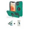MARSİLYAN™- iPhone 12 Kılıf Odak Form Prime - Şeffaf Pasifik Cam Ekran Koruyucu + Raze Metal Kamera Lens - MI