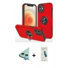 MARSİLYAN™- iPhone 12 Kılıf Odak Form Prime - Şeffaf Pasifik Cam Ekran Koruyucu + Raze Metal Kamera Lens - MI