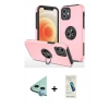 MARSİLYAN™- iPhone 12 Kılıf Odak Form Prime - Şeffaf Pasifik Cam Ekran Koruyucu + Raze Metal Kamera Lens - MI